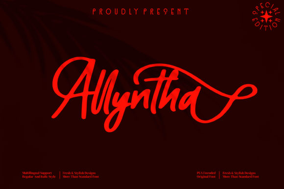 Allyntha: A Script Font That Elevates Digital Branding